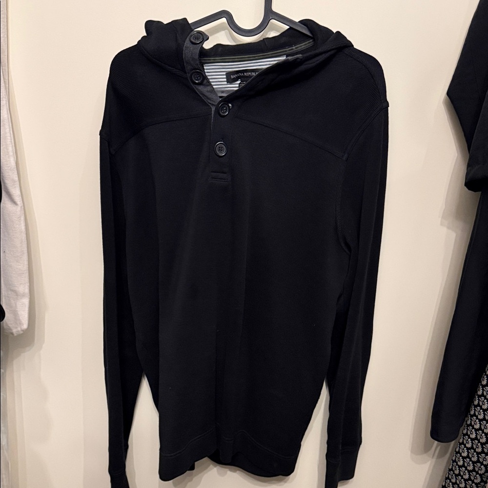 Banana Republic Black Hooded Sweatshirt